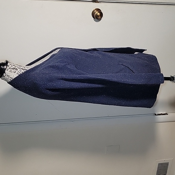 J JILL 1 button Marbelized Blue Angora Blend Cardigan Sweater S Mature Oversized - Picture 4 of 6